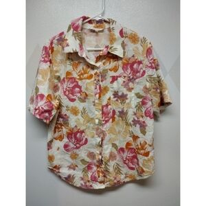 Wayf tropical Hawaiian floral print linen blend shirt